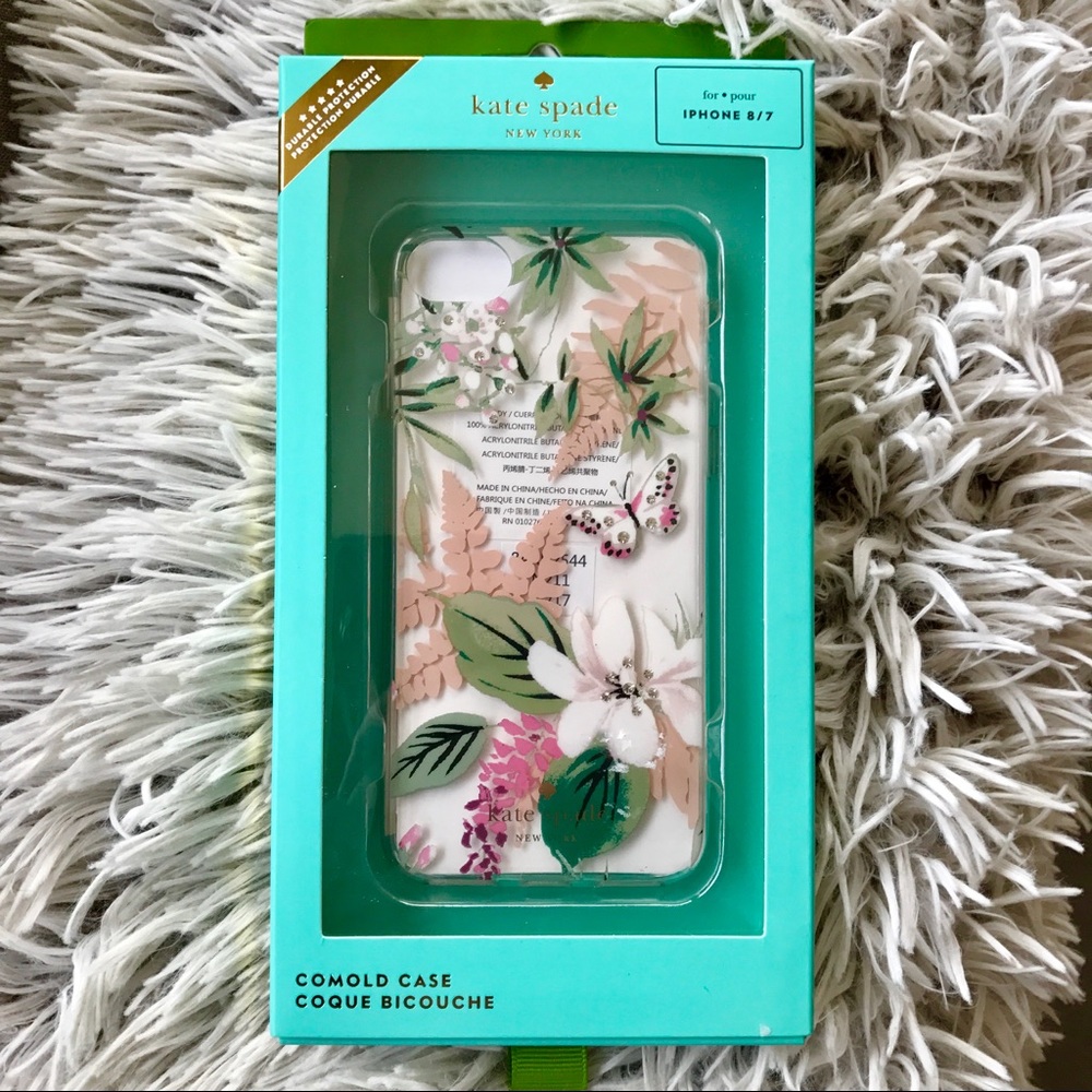 kate spade jeweled botanical iphone 7/8 case🌿🦋♠️